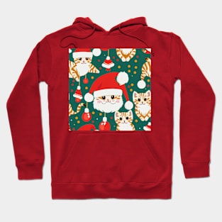 Santa Cat Kitten Pattern Hoodie